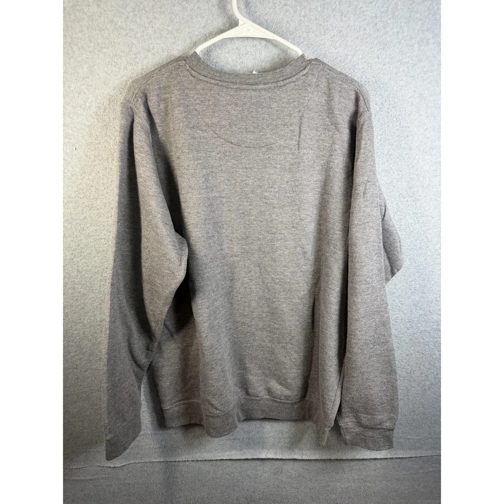 LAT Apparel Sweatshirt Mens Large Gray Christmas Bear Fleece‎ Pullover Graphic